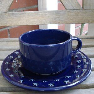 LONGABERGER ALL AMERICAN ROYAL BLUE POTTERY PLATE